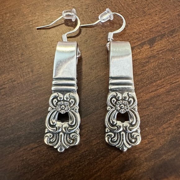 Hand Crafted Jewelry - Handmade Silverware Earrings